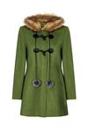 Yumi Green 'Eilish' Duffle Coat With Fur Trim Hood thumbnail 4