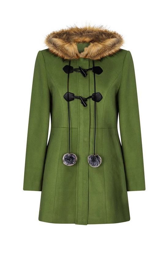 Yumi Green 'Eilish' Duffle Coat With Fur Trim Hood 4