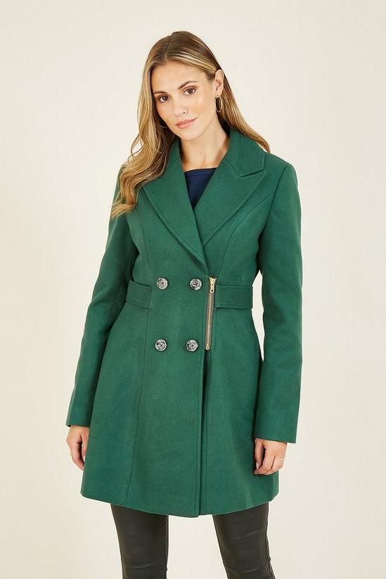 Yumi Green 'Teegan' Military Coat With Zip Detail 2