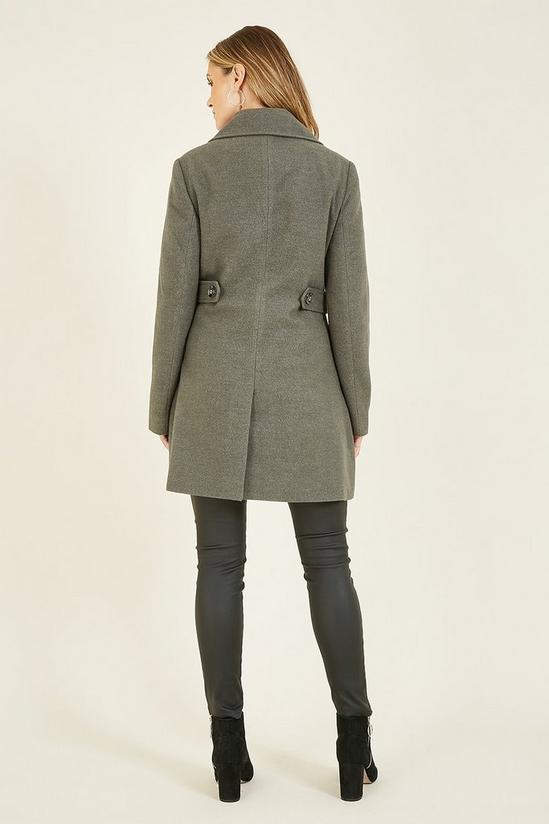 Yumi Charcoal 'Teegan' Military Coat With Zip Detail 3