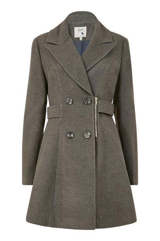 Yumi Charcoal 'Teegan' Military Coat With Zip Detail 4