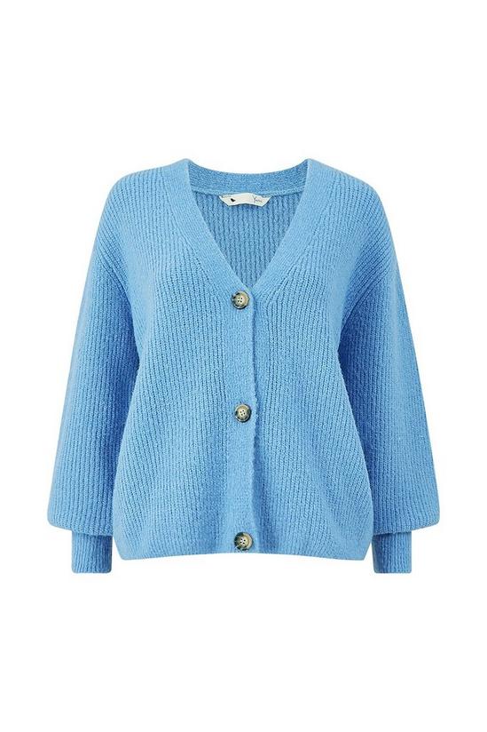 Yumi Button Knitted 'Nieve' Cardigan in Blue 4