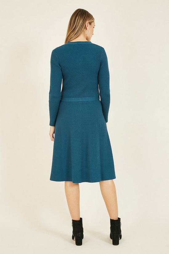 Yumi Teal Knitted Skater 'Anise' Dress 3