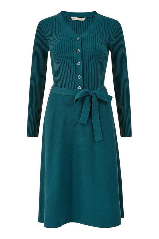 Yumi Teal Knitted Skater 'Anise' Dress 4