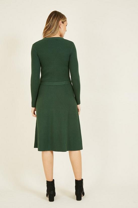 Yumi Green Knitted Skater 'Anise' Dress 3
