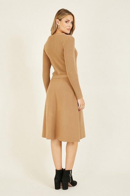 Yumi Brown Knitted Skater 'Anise' Dress 3
