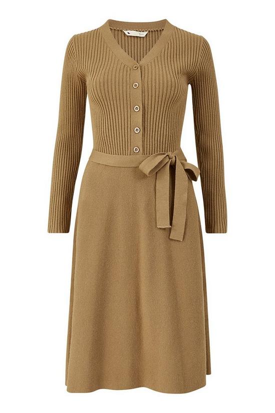 Yumi Brown Knitted Skater 'Anise' Dress 4