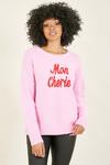 Yumi Mon Cherie Knitted Jumper in Pink thumbnail 2