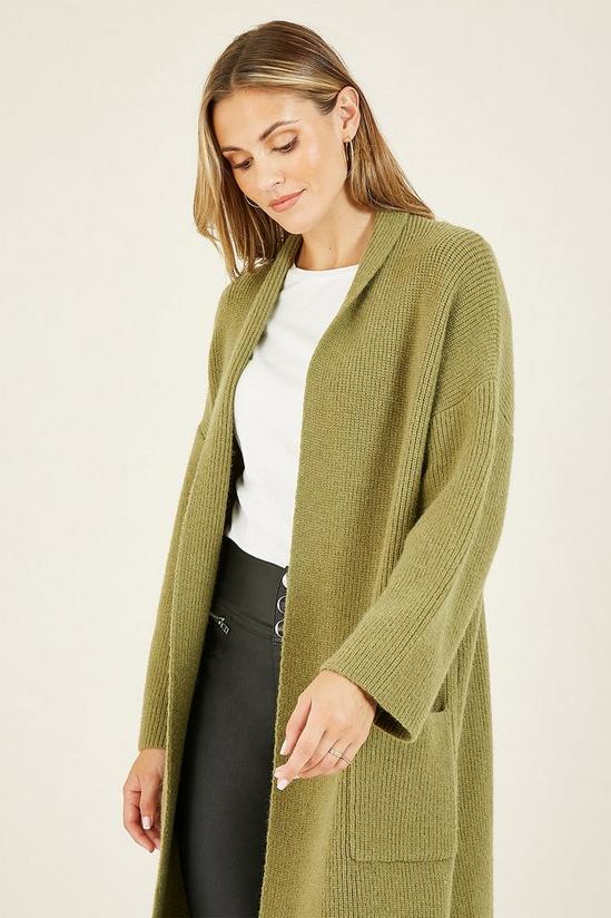 Yumi Green Knitted 'Valoy' Maxi Cardigan With Pockets 2