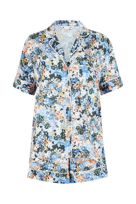 Yumi Blue Meadow Print Satin Pyjamas 4