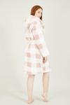 Yumi Pink Checked Super Soft 'Taya' Dressing Gown thumbnail 3