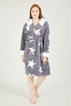 Yumi Grey Star Snuggly Super Soft 'Inis' Dressing Gown thumbnail 1