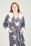 Yumi Grey Star Snuggly Super Soft 'Inis' Dressing Gown thumbnail 2