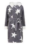 Yumi Grey Star Snuggly Super Soft 'Inis' Dressing Gown thumbnail 4