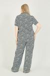 Yumi Curve Plus Size Leopard Print 'Elizza' Pyjamas With Contrast Piping thumbnail 3