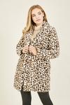 Yumi Ivory Lux Leopard Print 'Lola' Faux Fur Coat thumbnail 2