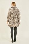 Yumi Ivory Lux Leopard Print 'Lola' Faux Fur Coat thumbnail 3