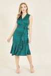 Mela Spotted Wrap Over 'Geri' Midi Dress in Green thumbnail 1