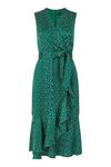Mela Spotted Wrap Over 'Geri' Midi Dress in Green thumbnail 4