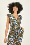 Mela Tropical Leaf Jersey Belted Pocket 'Breanna' Dress thumbnail 2