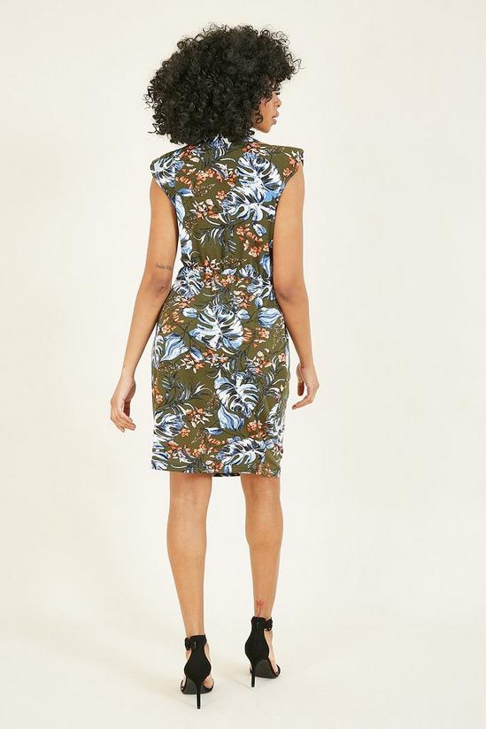 Mela Tropical Leaf Jersey Belted Pocket 'Breanna' Dress 3