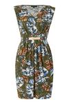 Mela Tropical Leaf Jersey Belted Pocket 'Breanna' Dress thumbnail 4