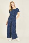 Mela Spot 'Kacie' Jumpsuit With Ruched Sleeve in Navy thumbnail 1