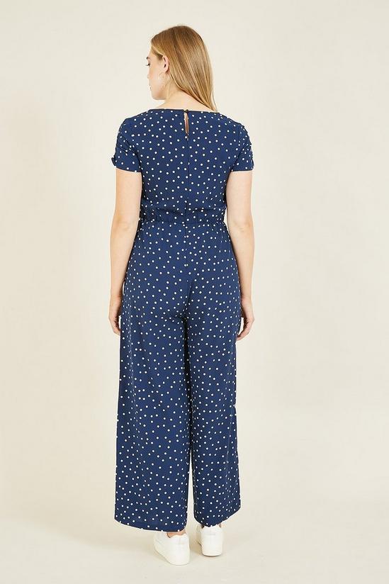 Mela Spot 'Kacie' Jumpsuit With Ruched Sleeve in Navy 3