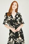 Mela Black Floral 'Ranae' Wrap Midi Dress thumbnail 2
