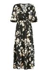 Mela Black Floral 'Ranae' Wrap Midi Dress thumbnail 4