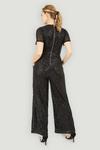 Yumi Gold Sequin Jumpsuit with Buckle Detail Belt thumbnail 3
