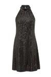 Mela Black Sequin Halter Dress thumbnail 4
