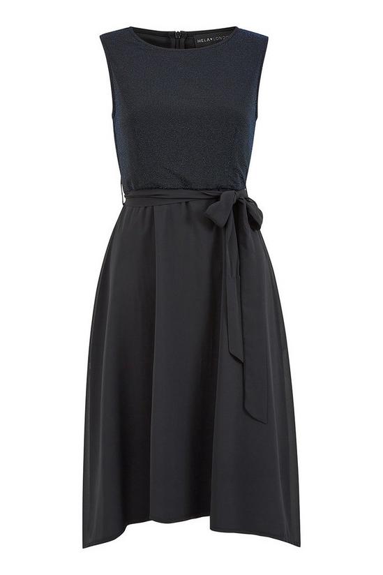 Mela Blue Sparkle 'Bridget' Dress With Woven Skirt 4