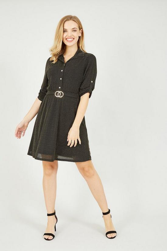 Mela Black Sparkly Shirt Dress 2