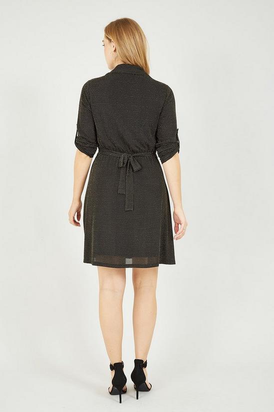 Mela Black Sparkly Shirt Dress 3