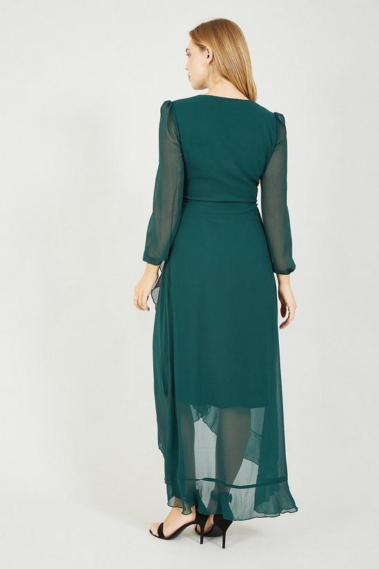 Mela Green Dipped Hem 'Bessie' Wrap Effect Maxi Dress 3