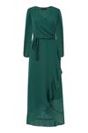Mela Green Dipped Hem 'Bessie' Wrap Effect Maxi Dress thumbnail 4