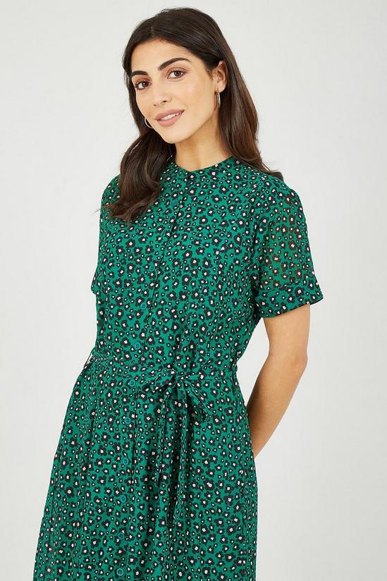 Yumi Recycled Green Animal Print Shirt Dress 2
