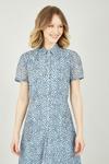 Yumi Blue Recycled Heart Spot Midi Shirt Dress thumbnail 2