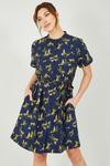 Yumi Navy Recycled Cheetah Print Shirt Dress thumbnail 5