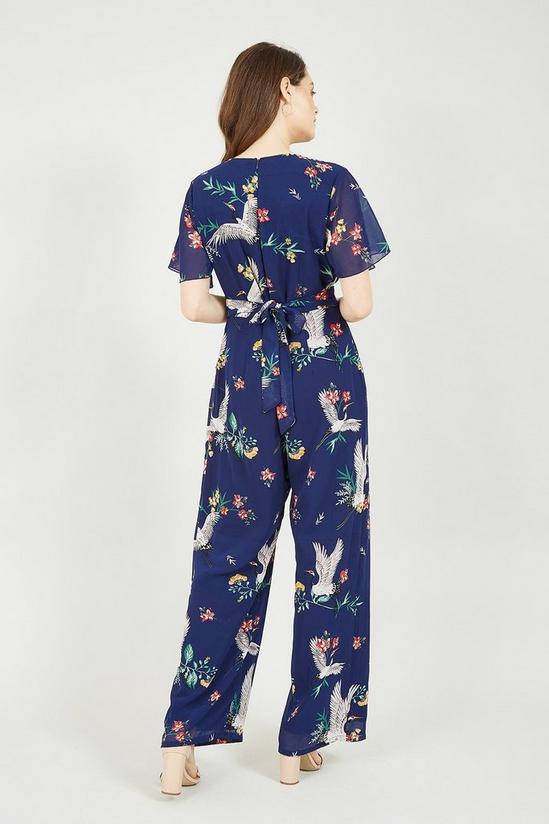 Yumi Navy Crane Print Jumpsuit 3