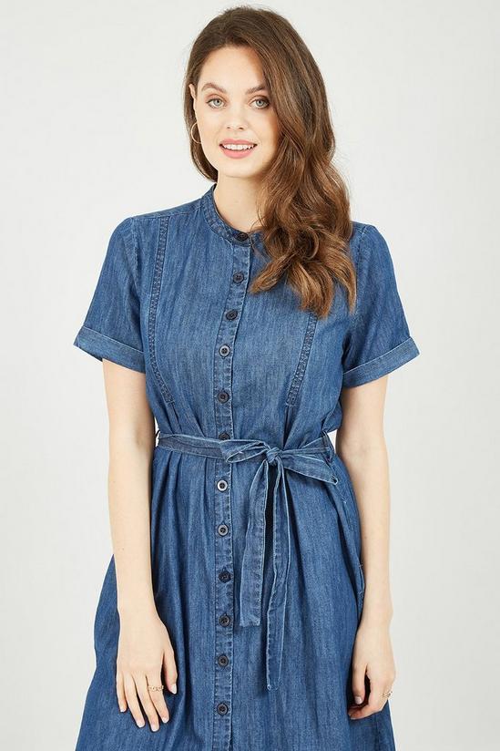 Yumi Blue Denim Chambray Shirt Dress 2