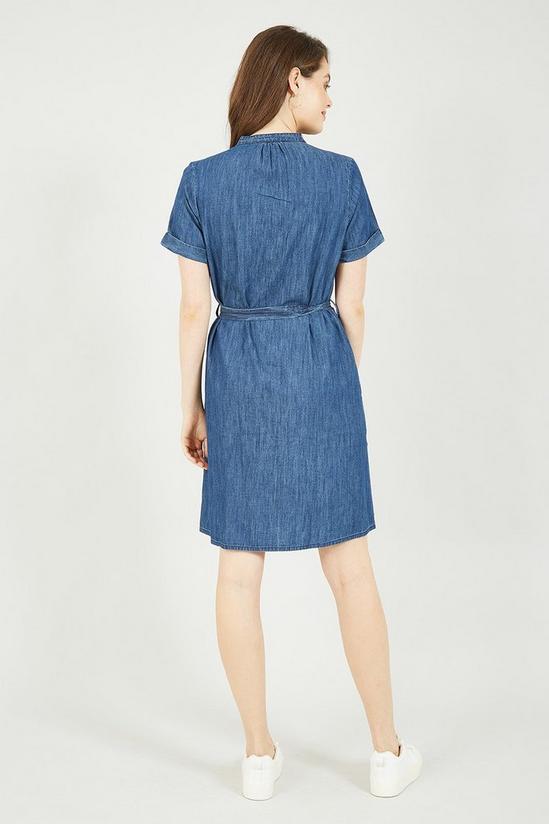Yumi Blue Denim Chambray Shirt Dress 3