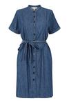 Yumi Blue Denim Chambray Shirt Dress thumbnail 4