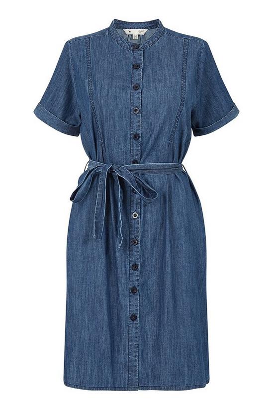 Yumi Blue Denim Chambray Shirt Dress 4
