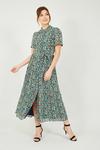 Yumi Green Ditsy Floral Shirt Dress thumbnail 1