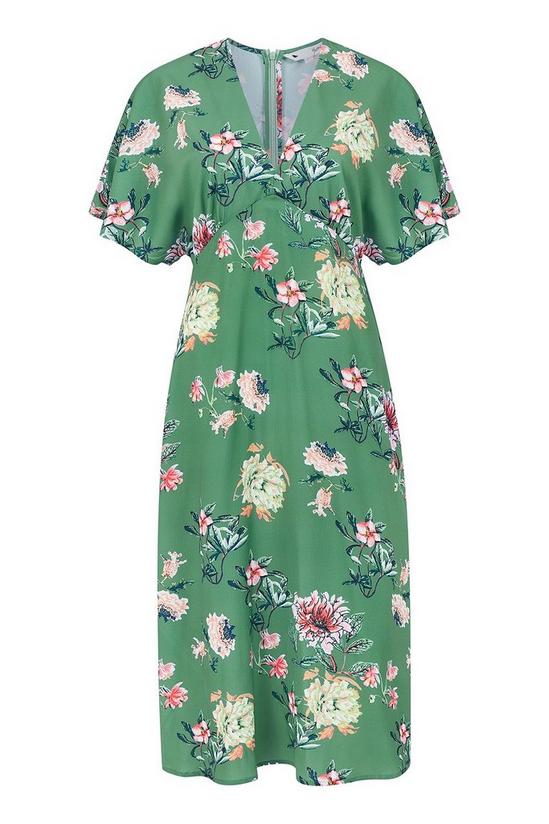 Yumi Green Floral Blossom Print Kimono Dress 2