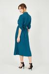 Mela Teal Pleated Skirt Midi Shirt Dress thumbnail 3