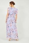 Yumi Lilac Floral Frill Sleeve Maxi Dress thumbnail 3