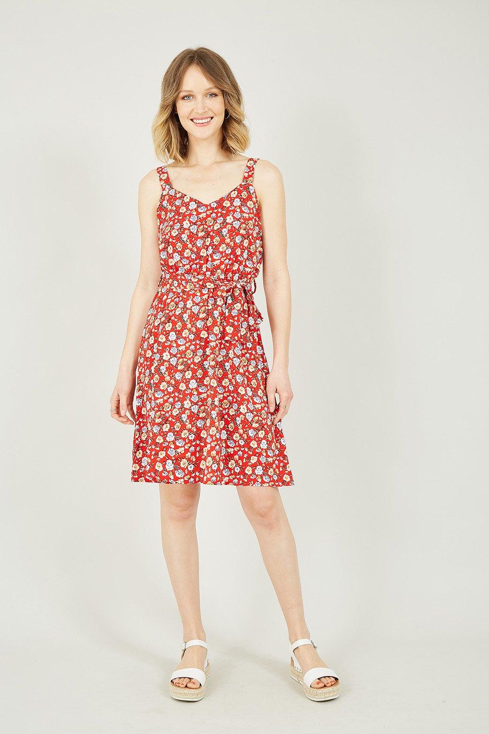 Red Floral Ditsy Dress